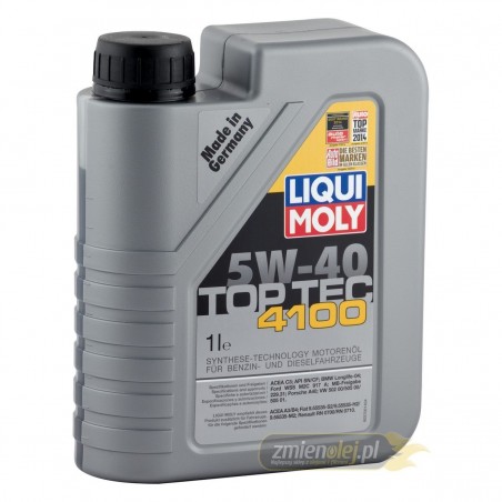 Olej silnikowy Liqui Moly 5W40 Top Tec 4100 (9510) 1L