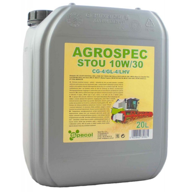Olej hydrauliczno-przekładniowo-silnikowy Specol Agrospec Stou 10W40 5L