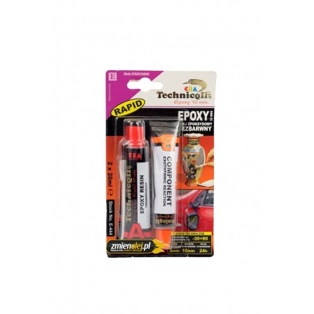 Klej epoksydowy bezbarwny 10 minut Technicqll 2x20ml