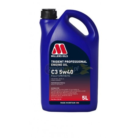 MILLERS OILS TRIDENT PROFESSIONAL C3 5W40 5L