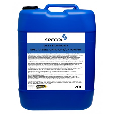 Olej silnikowy Specol 10W40 Diesel SHPD CI-4 20L