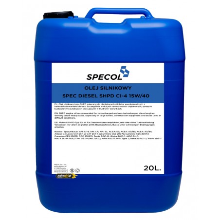 Olej silnikowy Specol SHPD CI-4 15W40 20L