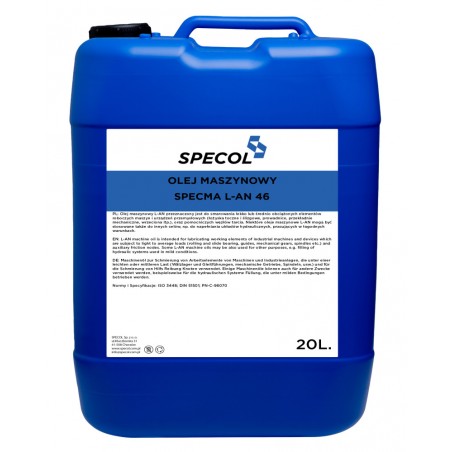 Olej maszynowy Specol Specma L-AN 46 20 L