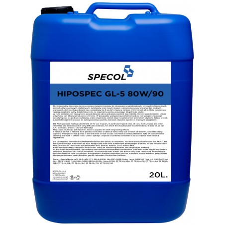 Olej przekładniowy Specol Hipospec 80W90 GL-5 20L